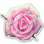 Rosa Sticker Romantische Rose Hochzeitsticker (Vorderseite)