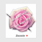 Rosa Sticker Romantische Rose Hochzeitsticker (Blatt)