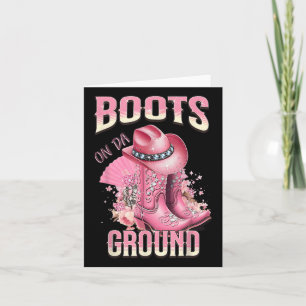 Rosa Stiefel auf Da Ground Western Cowgirl Hut und Karte