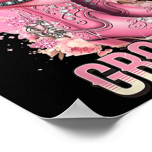 Rosa Stiefel auf Da Ground Western Cowgirl Hut und Poster (Ecke)