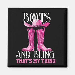 Rosa Stiefel und Bling das ist mein Ding Magnet