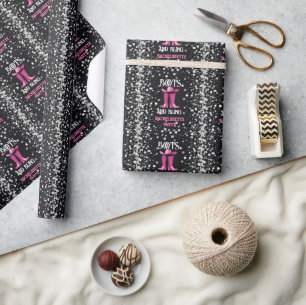 Rosa Stiefel und Bling-Junggeselinnen-Abschied Geschenkpapier