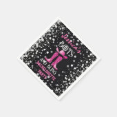 Rosa Stiefel und Bling-Junggeselinnen-Abschied Serviette (Ecke)