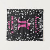 Rosa Stiefel und Bling-Junggeselinnen-Abschied Wandteppich (Vorderseite (Horizontal))