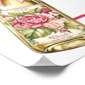 Rosa Stiefel und Brautparty Bubbly - Empfang Poster (Ecke)