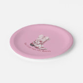 Rosa Stiefel und Teller (Schrägansicht)