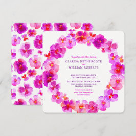 Rosa Stiefmütterchen Aquarell Blume Hochzeitsfeier Einladung