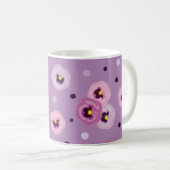 Rosa Stiefmütterchen, nahtloses Muster Kaffeetasse (VorderseiteRechts)