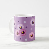 Rosa Stiefmütterchen, nahtloses Muster Kaffeetasse (Vorderseite Links)