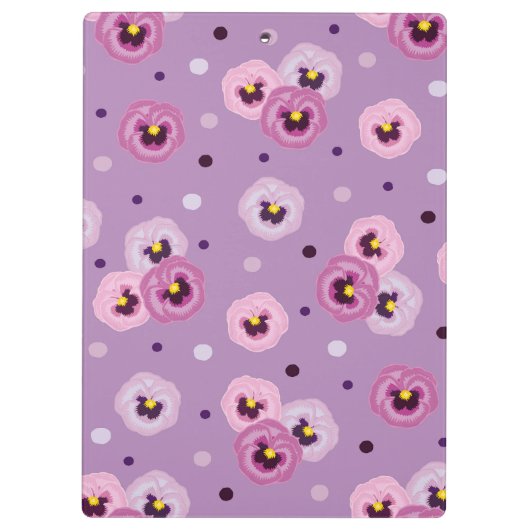 Rosa Stiefmütterchen, nahtloses Muster Klemmbrett (Rückseite)