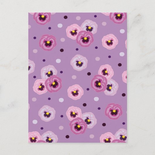 Rosa Stiefmütterchen, nahtloses Muster Postkarte (Vorderseite)