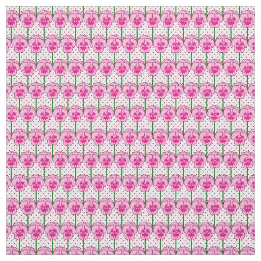 Rosa Stiefmütterchen - Retro-Tapete Stoff (Muster)
