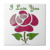 Rosa Stift Rose I Liebe Sie Fliese (Vorderseite)