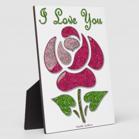 Rosa Stift Rose I Liebe Sie Fotoplatte (Seite)