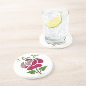 Rosa Stift Rose I Liebe Sie Getränkeuntersetzer (Seite)