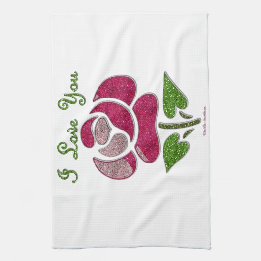 Rosa Stift Rose I Liebe Sie Handtuch (Vertikal)