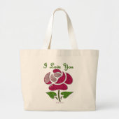 Rosa Stift Rose I Liebe Sie Jumbo Stoffbeutel (Vorne)