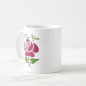 Rosa Stift Rose I Liebe Sie Kaffeetasse (Vorderseite Links)