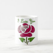 Rosa Stift Rose I Liebe Sie Kaffeetasse (Mittel)