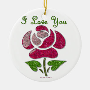 Rosa Stift Rose I Liebe Sie Keramik Ornament