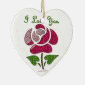Rosa Stift Rose I Liebe Sie Keramikornament (Rechts)