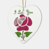Rosa Stift Rose I Liebe Sie Keramikornament (Links)