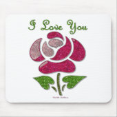 Rosa Stift Rose I Liebe Sie Mousepad (Vorne)