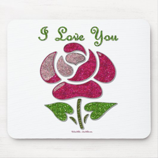 Rosa Stift Rose I Liebe Sie Mousepad (Vorne)