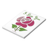 Rosa Stift Rose I Liebe Sie Notizblock (Rotiert)
