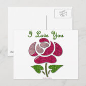 Rosa Stift Rose I Liebe Sie Postkarte (Vorne/Hinten)