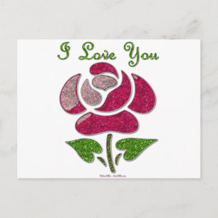 Rosa Stift Rose I Liebe Sie Postkarte