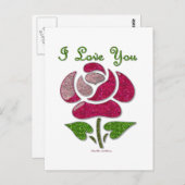 Rosa Stift Rose I Liebe Sie Postkarte (Vorne/Hinten)