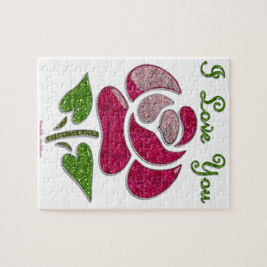 Rosa Stift Rose I Liebe Sie Puzzle (Horizontal)