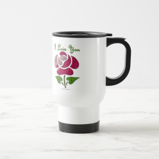 Rosa Stift Rose I Liebe Sie Reisebecher (Rechts)