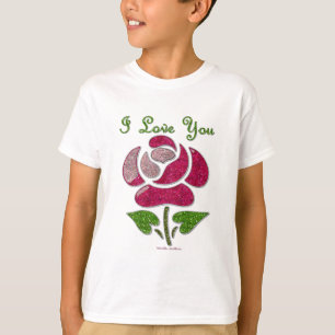 Rosa Stift Rose I Liebe Sie T-Shirt