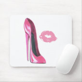 Rosa Stilett-Schuh und Kuss Mousepad (Mit Mouse)