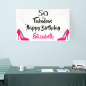 Rosa Stiletto 50 und fabelhafte 50. Geburtstag Banner (Messeveranstaltung)