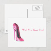 Rosa Stiletto-Schuh Postkarte (Vorne/Hinten)