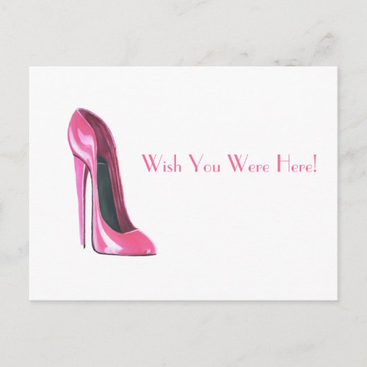 Rosa Stiletto-Schuh Postkarte (Vorderseite)