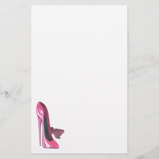 Rosa Stiletto Schuhwerk Briefpapier (Vorderseite)