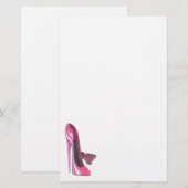 Rosa Stiletto Schuhwerk Briefpapier (Vorne/Hinten)