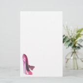 Rosa Stiletto Schuhwerk Briefpapier (Stehend Vorderseite)