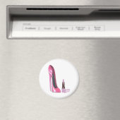 Rosa Stiletto Shoe und Lipstick Art Magnet (In Situ (Geschirrspüler))