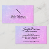 Rosa Stilftige Nadelfäden Seamstress Nähen Visitenkarte (Vorne/Hinten)