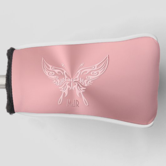 Rosa Stilisierter Schmetterling Runder Schwanz, be Golf Headcover (Vorderseite)