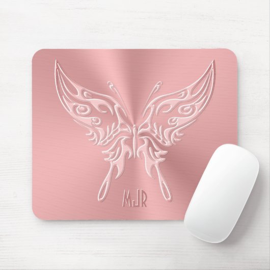 Rosa Stilisierter Schmetterling Runder Schwanz, be Mousepad (Mit Mouse)