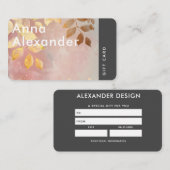 Rosa Stille Design 9 Geschenkkarte Visitenkarte (Vorne/Hinten)