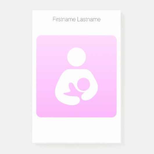 Rosa stillende Ikone Post-it Klebezettel (Vorderseite)