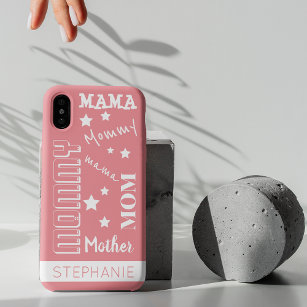Rosa, stilvolle Mama-Typografie Case-Mate iPhone Hülle