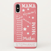 Rosa, stilvolle Mama-Typografie Case-Mate iPhone Hülle (Rückseite)